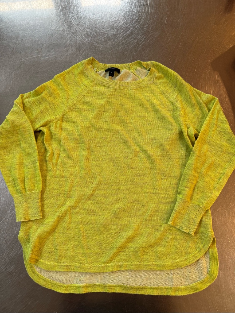 J. Crew Retail Store Lime Green Cotton/Linen Sweater Small
